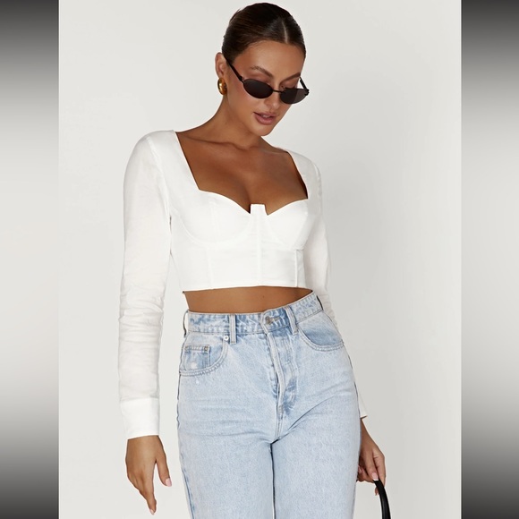 MESHKI ZAHARA SHIRT - white - NWT - Picture 3 of 4